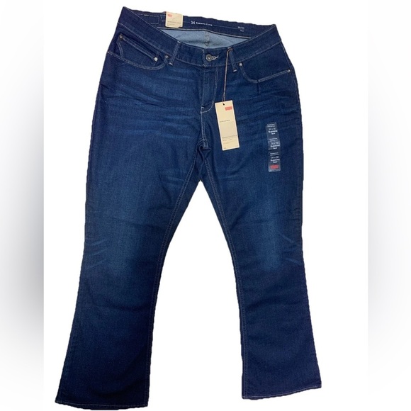 Levi’s Women’s  Size 34 Curve ID Stretchy Supreme Boot Cut Mid Rise Jeans - Picture 1 of 7